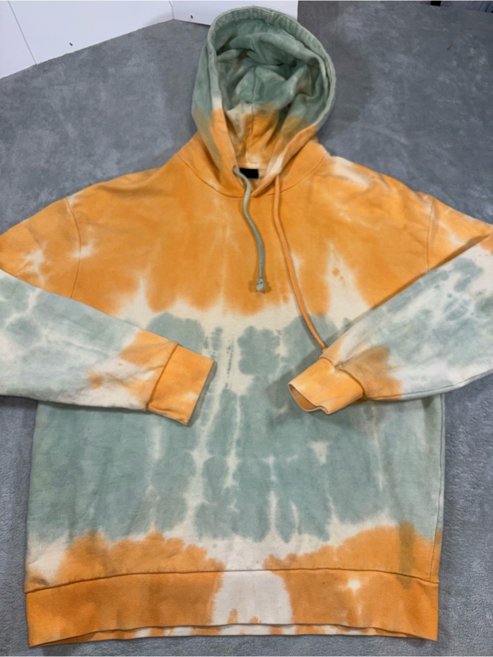Zara Tie-Dye Oversized Hoodie Orange Green Size Large